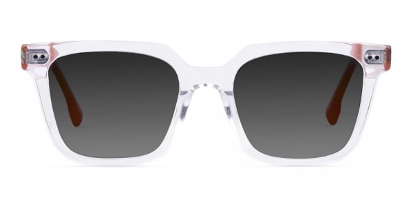 Clear Wayfarer Sunglasses with Grey Tint