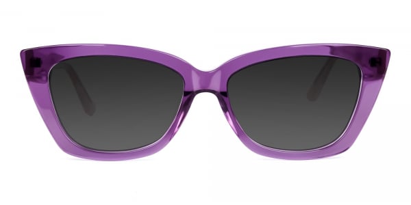 Purple Cat Eye Sunglasses in Grey Tint