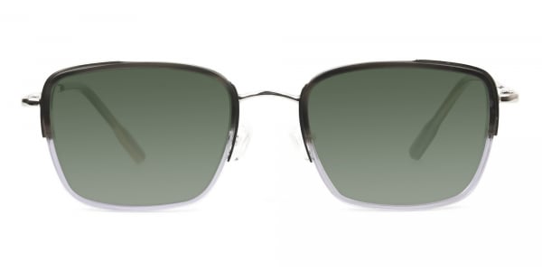 Green Tinted Charcoal Wayfarer Sunglasses 