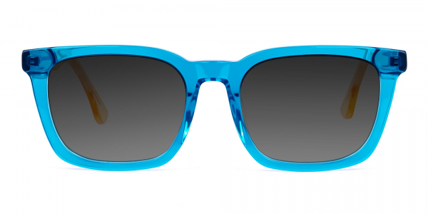 Blue Wayfarer Sunglasses with Grey Tint