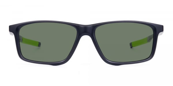 Black and Green Rectangle photochromic sunglasses cycling 