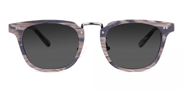 Wooden Grey Frame and Tint Chunky Square Sunglasses