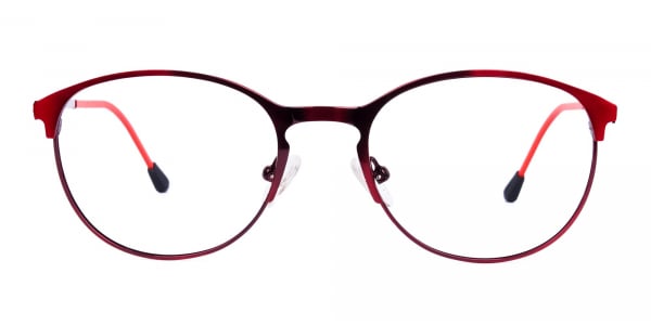 red oval glasses