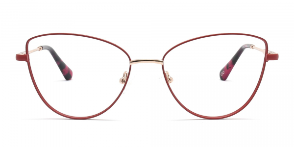 red cat eye glasses