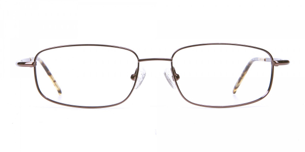 Rectangular Eyeglasses in Brown, Eyeglasses  