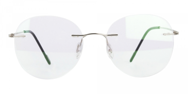 Silver Rimless Round Glasses in Metal