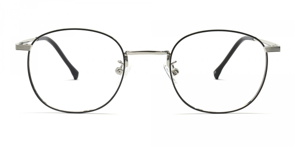 black & silver round shape specs