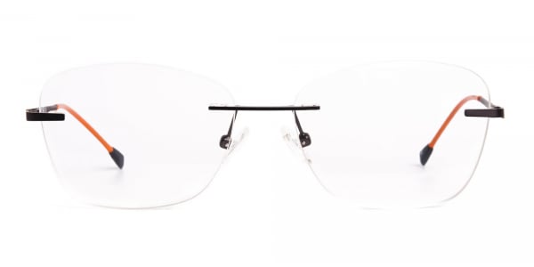 brown cateye rimless wayfarer glasses frames
