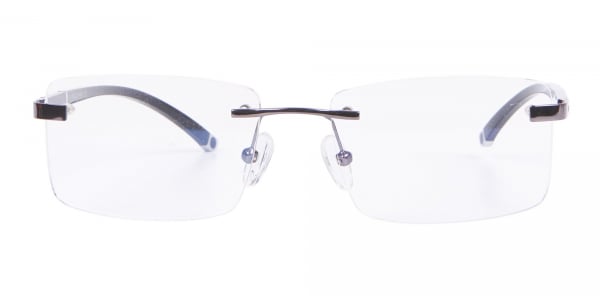 Gunmetal Rimless Glasses For Formal Style