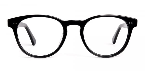 designer or trendy black full rim round glasses frames