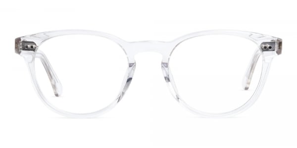 crystal clear and transparent full rim round glasses frames