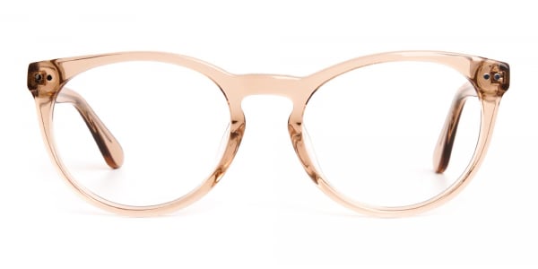 transparent brown round full rim glasses frames