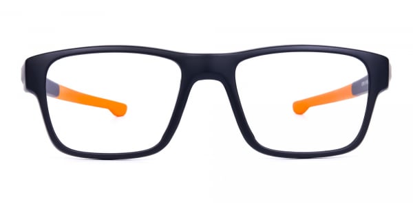 Orange and Black Rectangular Rim Cycling Glasses