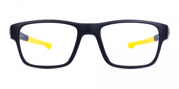 Bright Yellow and Black Rectangular Glasses