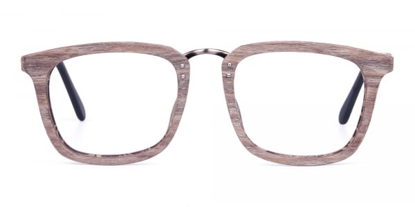Wooden Texture Walnut Brown Rim Glasses