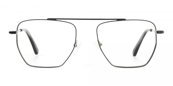 Lightweight Black and Silver Wire Frame Glasses Men Women  