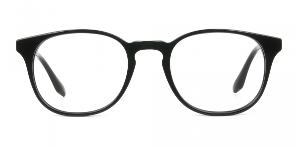 Black Wayfarer Style Glasses in Thin Frame  