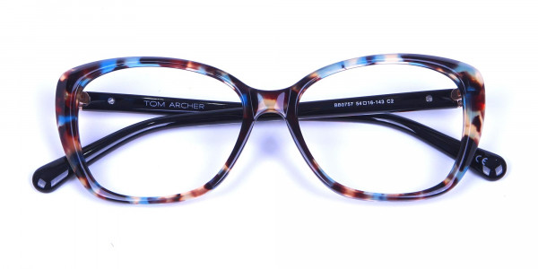 Blue Tortoiseshell Cateye Glasses for Women - 5