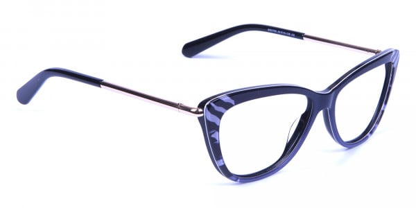 Gradient Black Zebra Striped Glasses -1