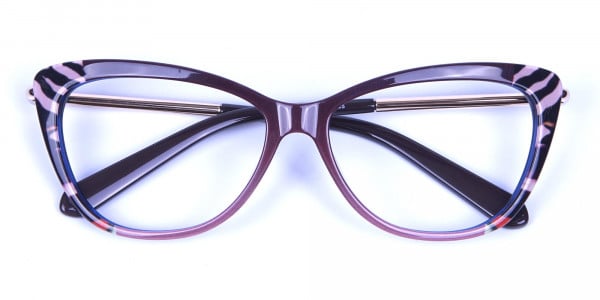Gold Brown Zebra Glasses -5