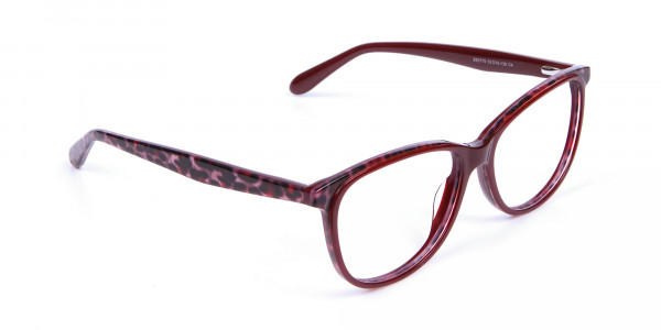 Burgundy Red Cat Eye Glasses for Women - 1