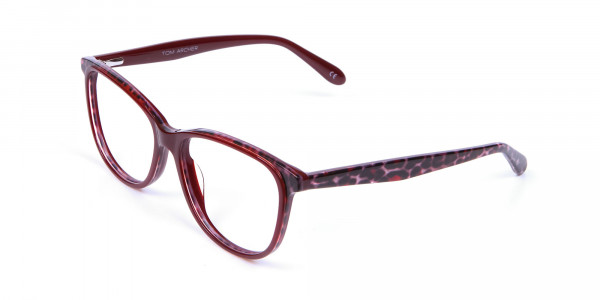 Burgundy Red Cat Eye Glasses for Women - 2