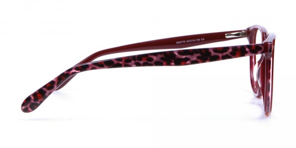 Burgundy Red Cat Eye Glasses for Women - 3