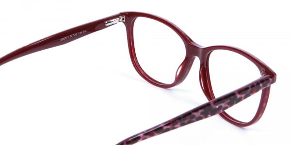 Burgundy Red Cat Eye Glasses for Women - 4