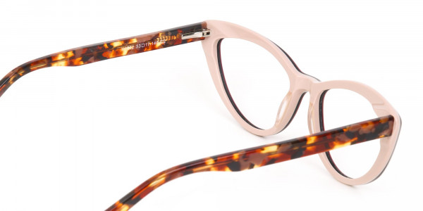 Red and Nude Tortoise Cat eye glasses Women-5