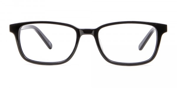 Rectangle Black Glasses for Round Face