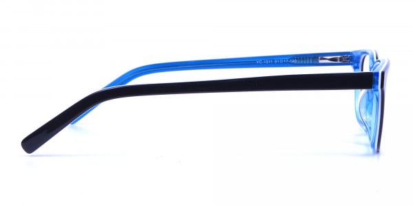 Designer Blue Rectangular Glasses - 3