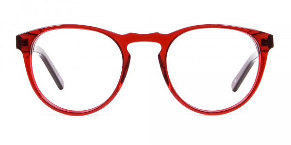 Cherry Red Round Glasses -1