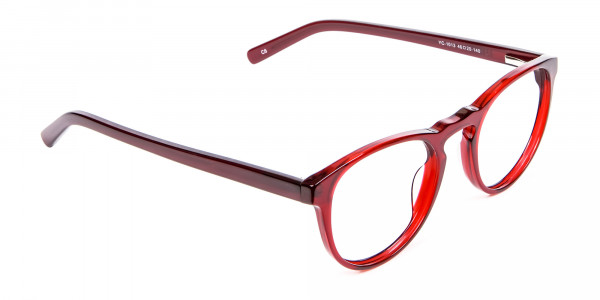 Cherry Red Round Glasses -2