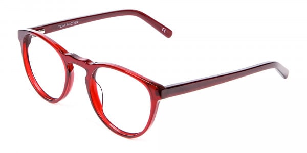 Cherry Red Round Glasses -3
