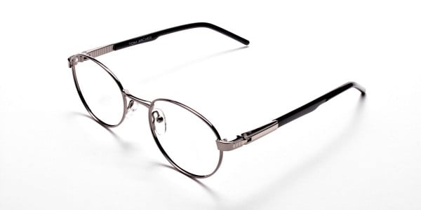 Round Glasses in Gunmetal, Eyeglasses - 3