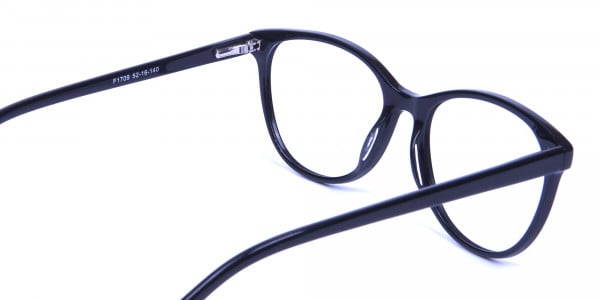 Smooth Curved Cat Eye Glasses in Black - 5
