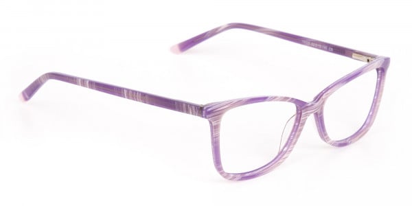 Purple Cat Eye Glasses with Lavender Stripes-2