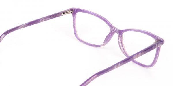 Purple Cat Eye Glasses with Lavender Stripes-5
