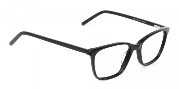 Black Rectangular Acetate Eyeglasses Unisex-2