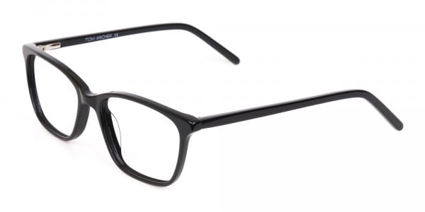 Black Rectangular Acetate Eyeglasses Unisex-3