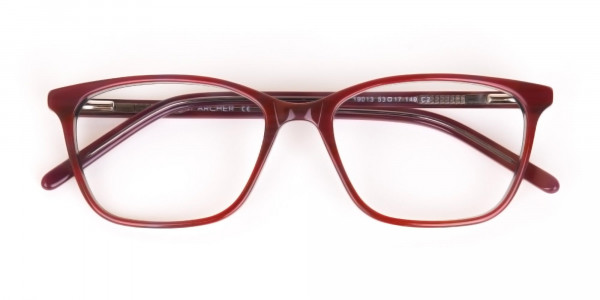 Rose Red Rectangular Acetate Eyeglasses Women-7