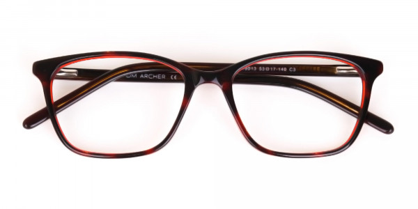 Dark Cherry Red Rectangular Glasses Frame Women-7