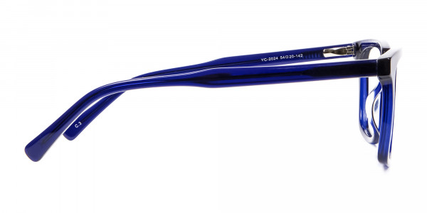 Navy Blue Rectangular Glasses -4