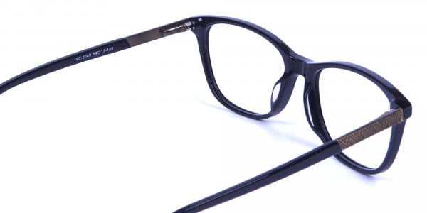 Black and Bronze Cat Eye Style Glasses - 4