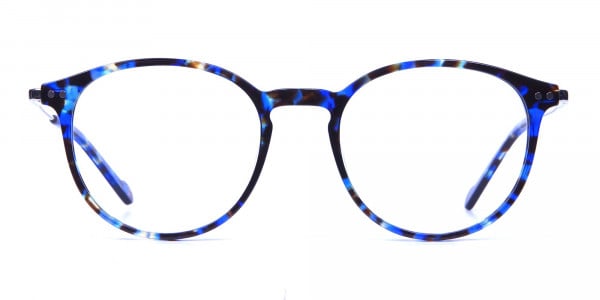 Ocean Blue Tortoise Glasses in Round