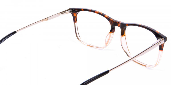Tortoiseshell Rectangular Dual-Toned Glasses - 4