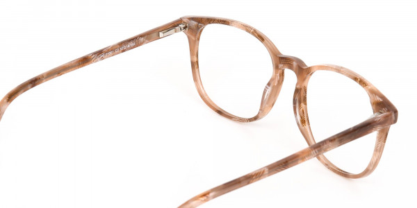 Brown Dark Beige & Stripes Wayfarer glasses-5