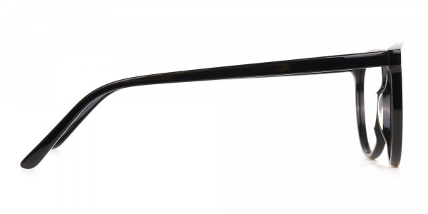 Black Acetate Round Eyeglasses Frame Unisex-4