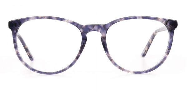 Dusty Blue Tortoise Acetate Round Glasses Frame-1