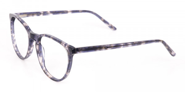 Dusty Blue Tortoise Acetate Round Glasses Frame-3